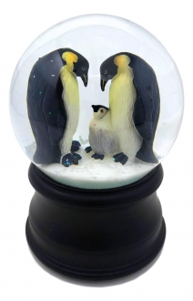 Penguin with Chick Snow Globe