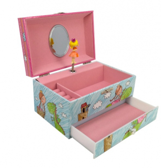 Princess with Friendly Dragon Heirloom Musical Jewelry Box