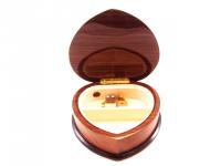 Heart Shape Burlwalnut music box