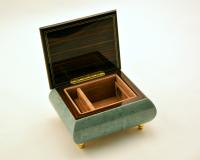 High Gloss Light blue Music Box with Musical Inlay