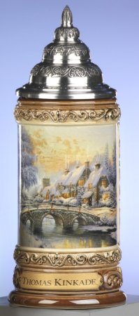 Thomas Kinkade Cobblestone Christmas LE German Stein