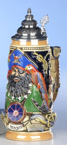 Blackbeard Pirate LE German Beer Stein .5L