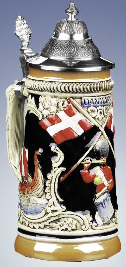 Denmark Drummer German Relief Beer Stein 1/4L