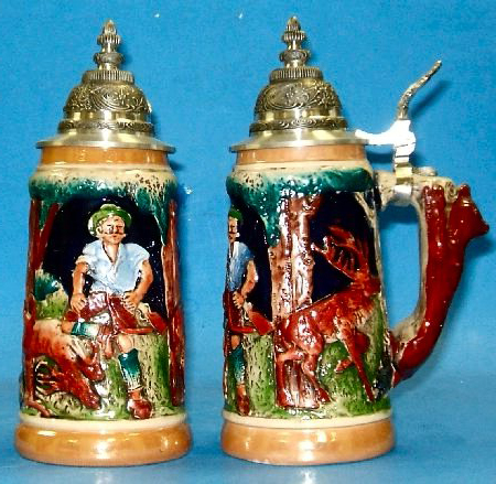 Hunter German Beer Stein with Fox Handle