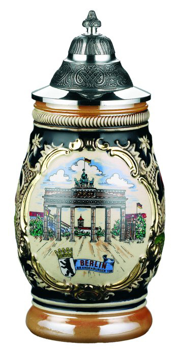 German Beer Stein with Berlin Brandenburg Gate Picture