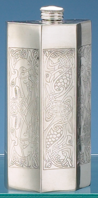PEWTER PANEL IONA FLASK
