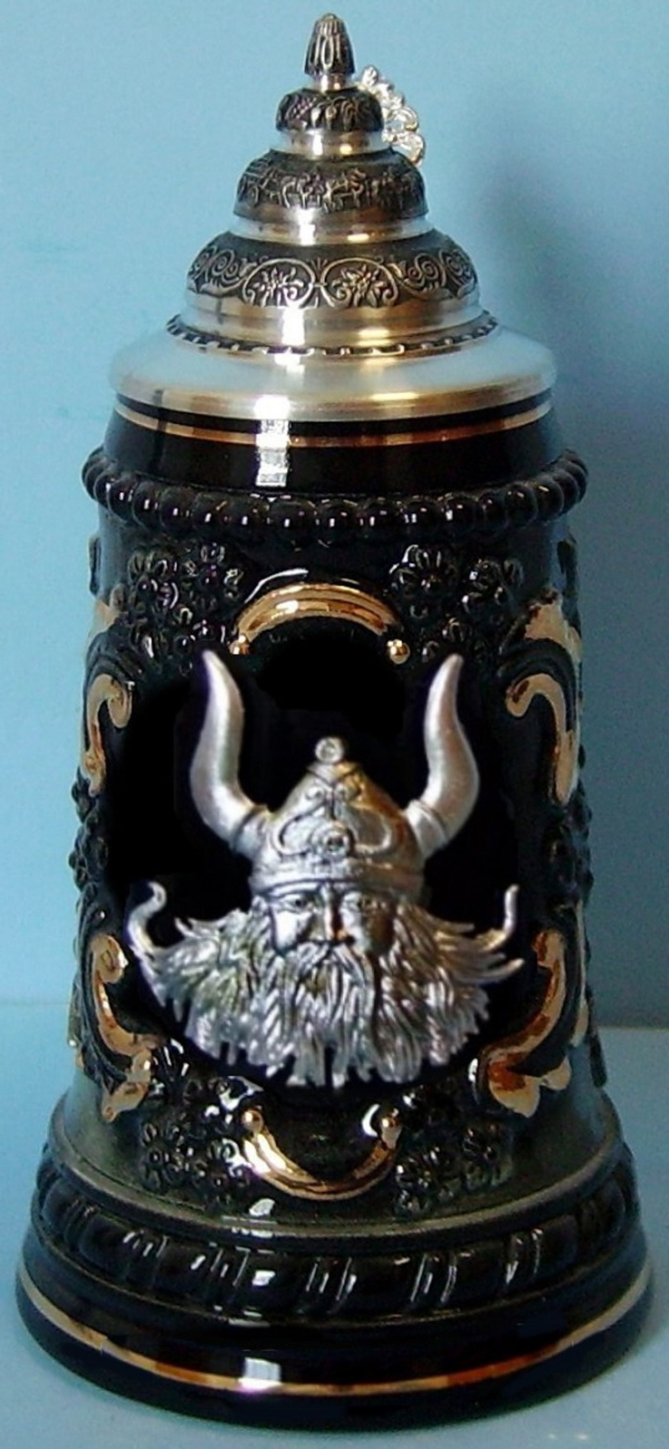 Pewter Viking Black German Beer Stein .25 L