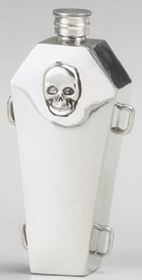 PEWTER CASKET FLASK