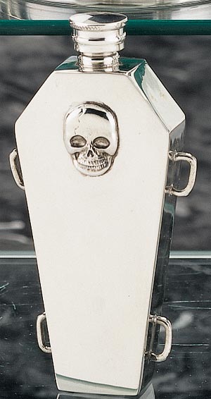 PEWTER CASKET FLASK