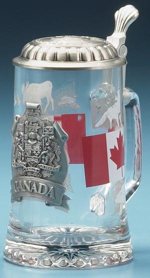 GLASS CANADA BEER STEIN