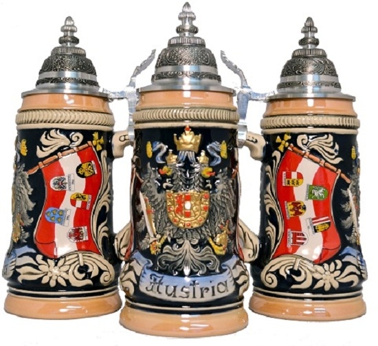 Austria Flag Multicolored German Beer Stein .25L