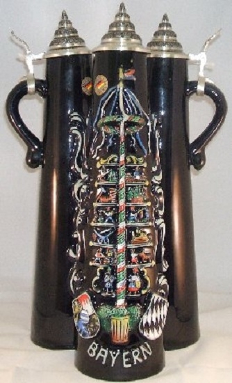 Bayern Bavaria Maypole Jug German Beer Stein 1L
