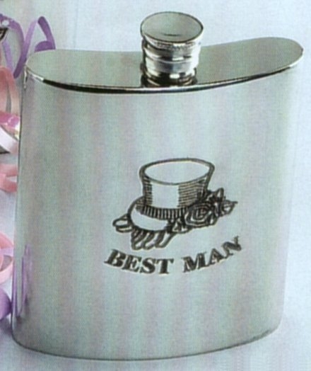 Best Man Fine English Pewter Wedding Flask