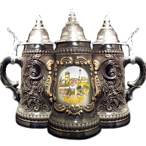 Dusseldorf Black Shield German Beer Stein .25L