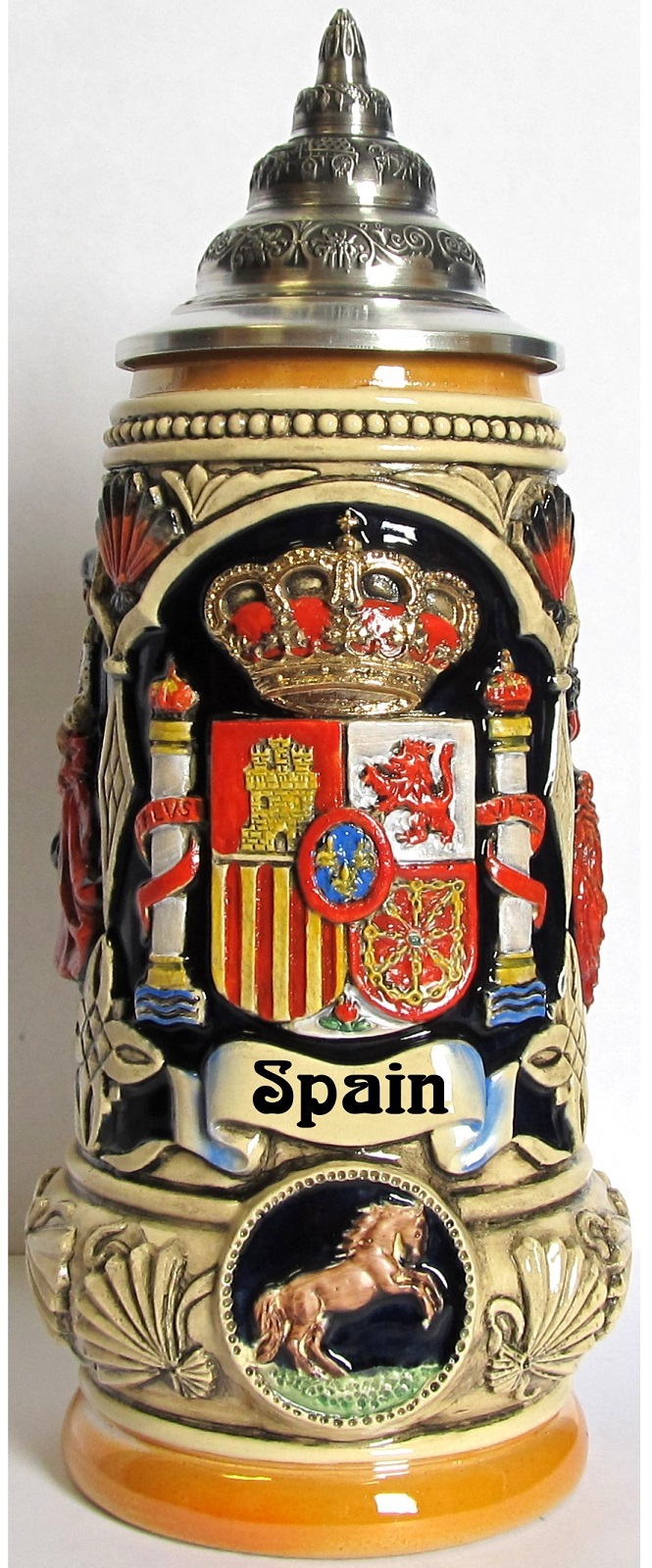 Spain Coat of Arms with Spanish Matador and Dancers LE German Beer Stein .5 L