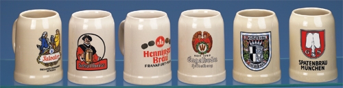 GERMAN BREWERY MUG-SET 6 ASSORTED