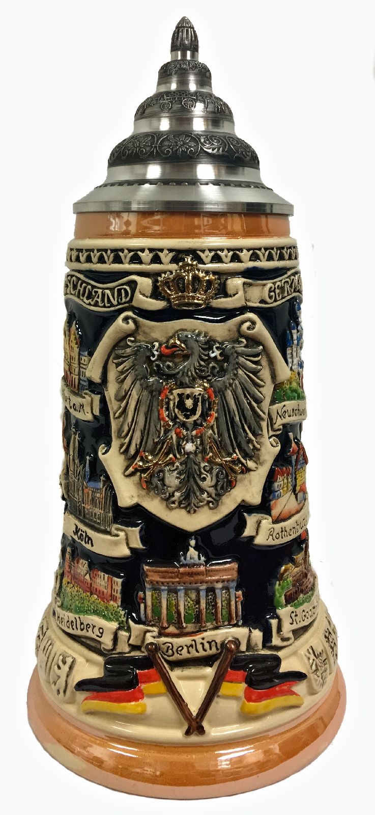 Deutschland Germany Eagle City Panorama LE German Stoneware Beer Stein .75 L