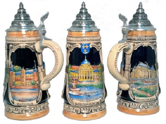 Wiesbaden Germany LE German Beer Stein - Authentic Beer Steins from ...