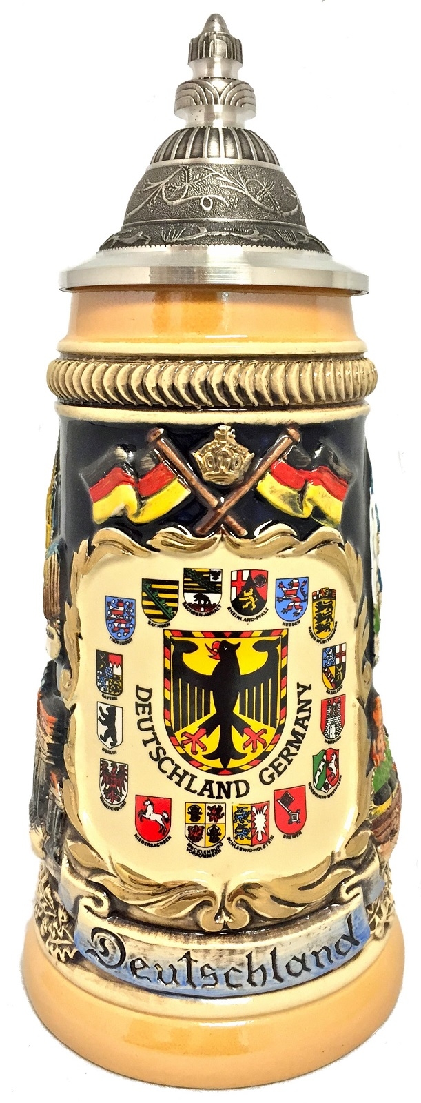 Rustic Deutschland Germany Shield Cities with Crests LE German Beer Stein .25 L