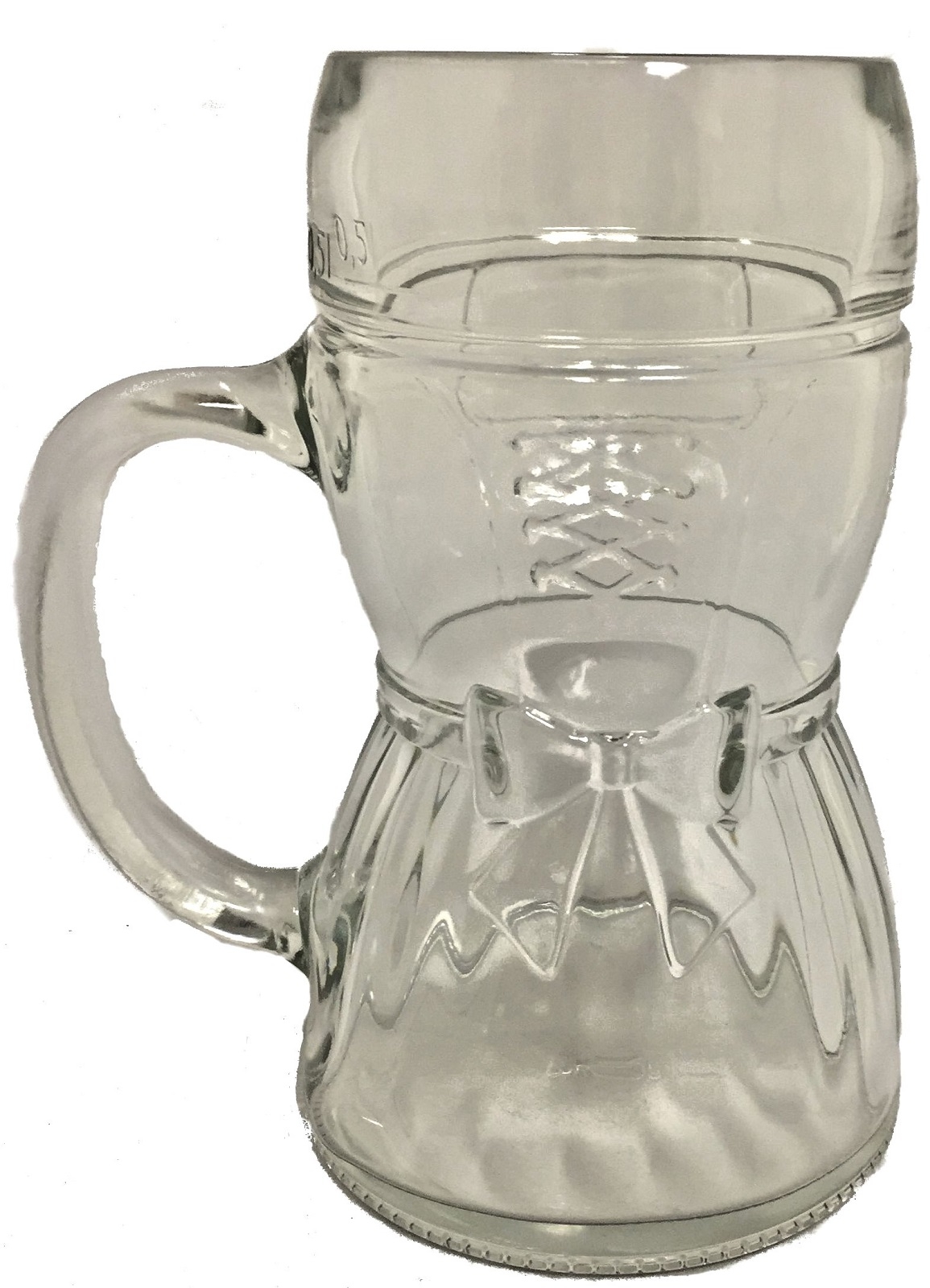 Woman’s Dirndl Dress Glass Drinking Beer Stein Mug Cup .5 L Made in Germany