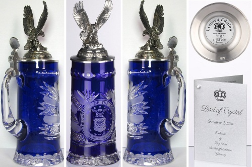 Lord of Crystal Limited Edition US Air Force German Beer Stein .5L