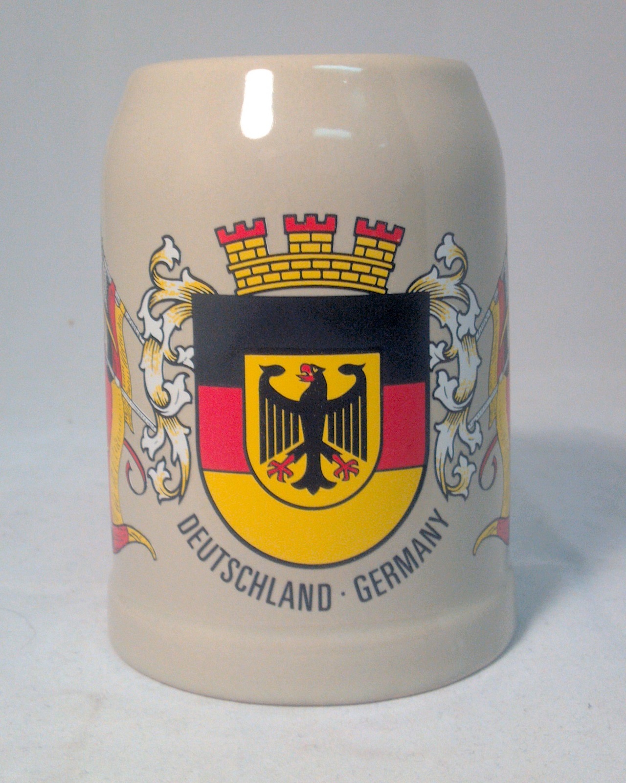 German Crest Stoneware Beer Mug