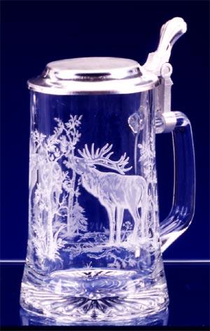 Elk Crystal Beer Mug Set of 2