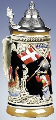 Denmark Drummer German Relief Beer Stein 1/4L