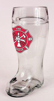 Fireman Firefighter Maltese Cross Glass 1L Beer Boot
