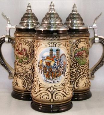 German Beerstein Pewter Stein German Stein Pewter Tankard