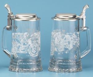 GLASS MOTORCYCLE STEIN
