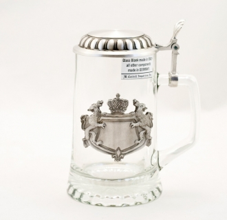 Bavarian Glass Stein With Engravable Crest