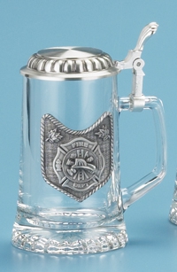 Fire Department Fire Fighter Glass Beer Stein