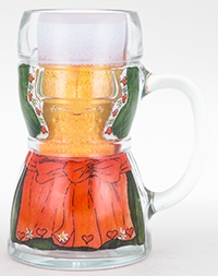 Glass Dirndl Decorated Without Lid