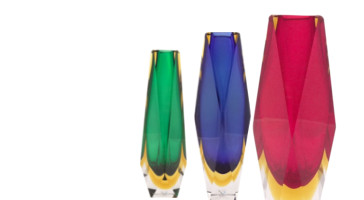 Diamond Cut Polished Sommerso Vases