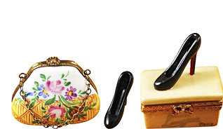 This is selection of elegant porcelain Limoges Boxes having themes that celebrate the feminine.