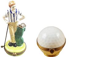 This is selection of elegant porcelain Limoges Boxes having themes that display your love of the active life. Includes Baseball, Fishing Pole, Golf Cart, Skier, etc. 