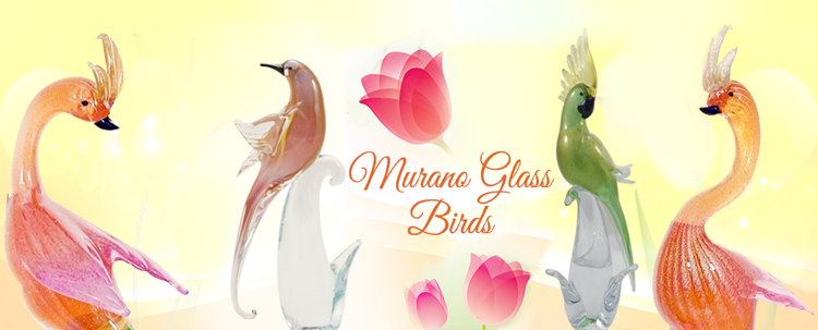 These Murano glass birds are trully  unique glass creations and products of immaginations and developed over the decades artistics skills of the famous Murano glass artists. 