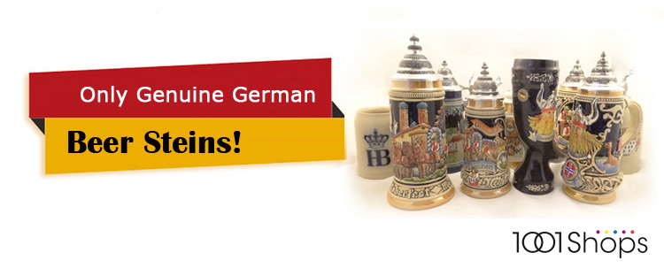 Beer Steins offers exclusive collection of authentic German Beer Steins, Beer Mugs and Glassware: traditional beer steins, figural beer steins, beer glasses.