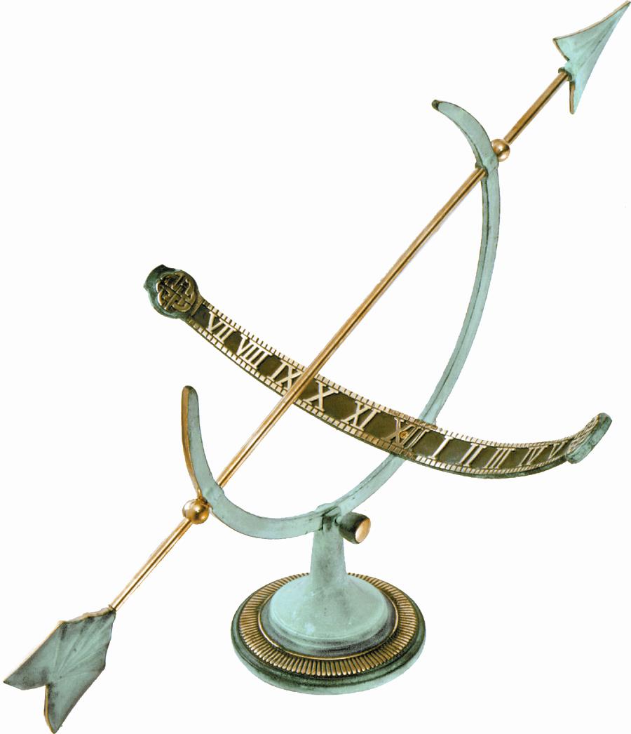 Brass Armillary Sundial (Solid Brass w/Verdigris Highlights)