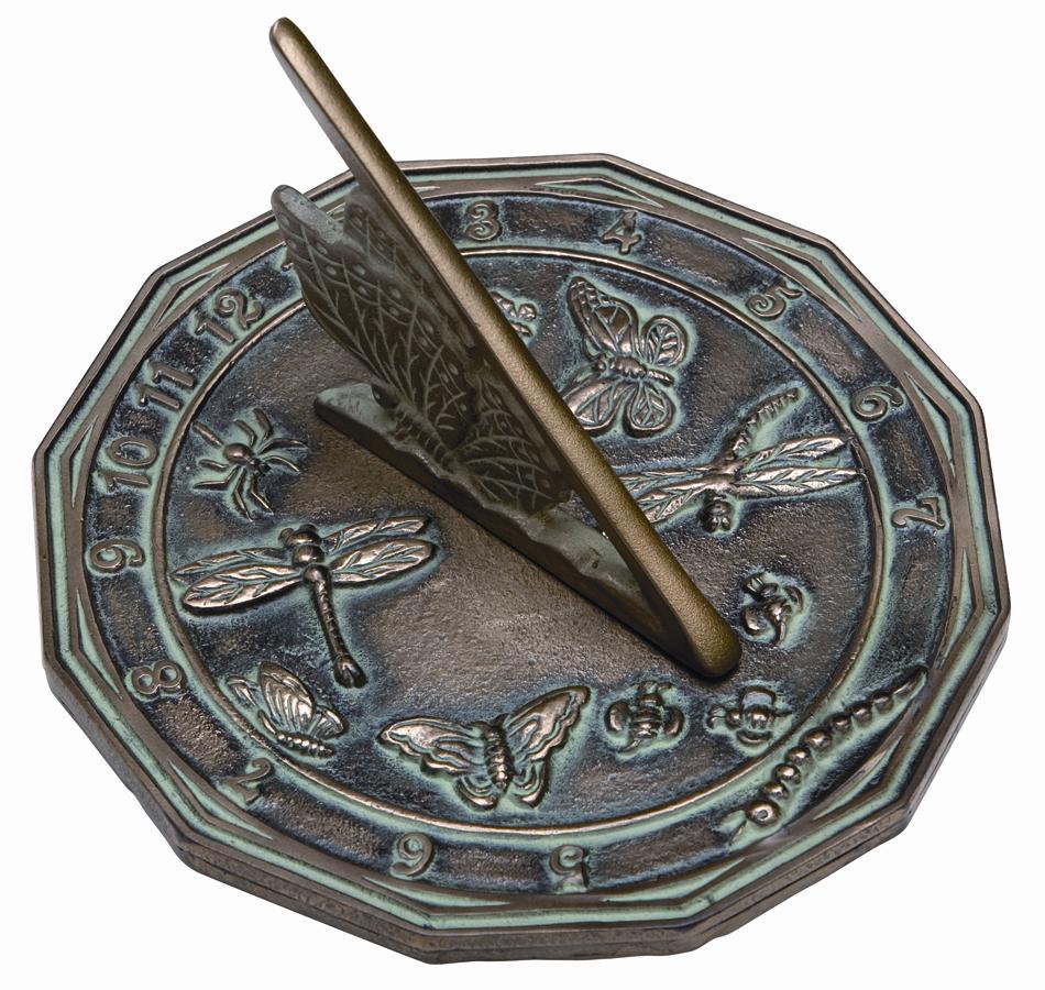 Bronze Butterfly Sundial (antique cold cast bronze)