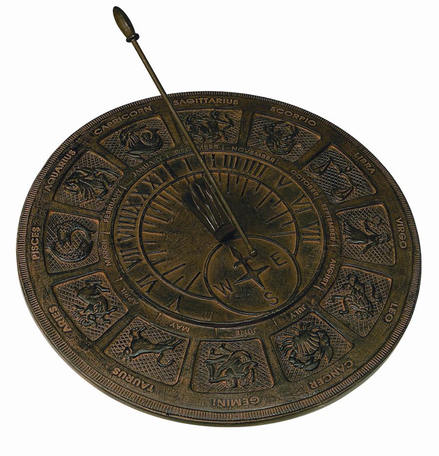 Cast Resin Zodiac Sundial