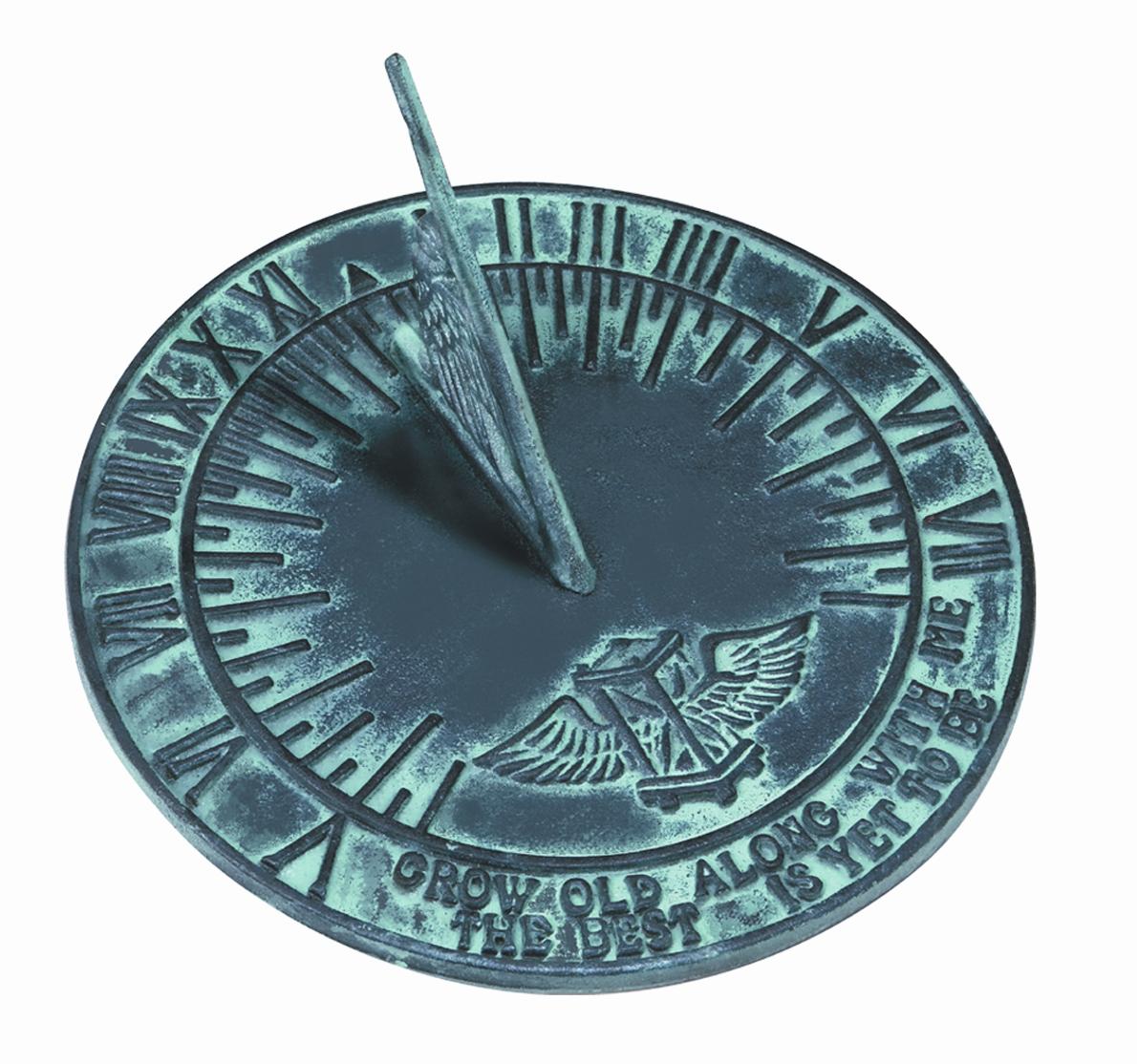 Cast Iron New Salem Sundial (Cast Iron w/Verdigris Finish)