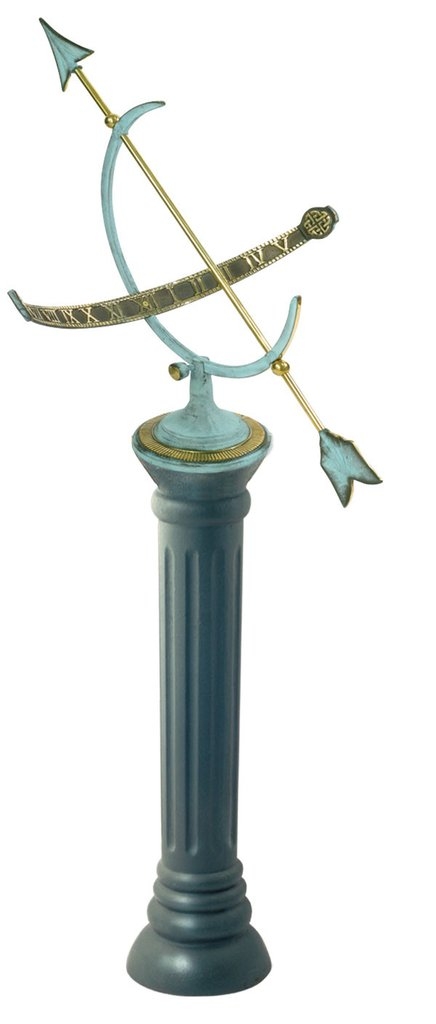 Cast Iron Sundial Pedestal (Cast Iron w/Antique Painted Finish)