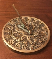 Brass Grapevine Sundial (Solid Brass w/Verdigris Highlights)